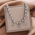 Damen charmante Kette mit Mond- und Stern-Anhängern Shop Nory