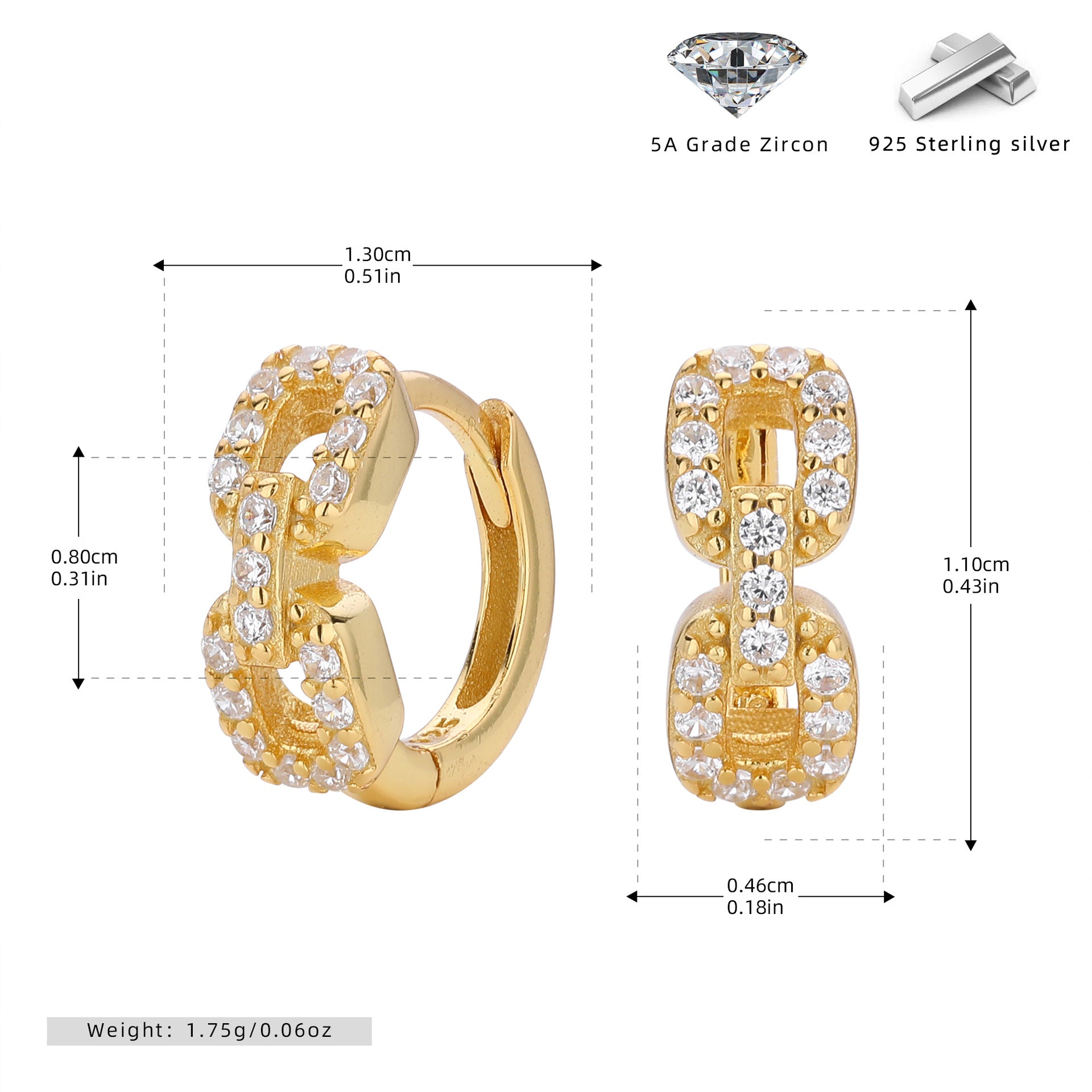 Damen Ohrhänger mit funkelndem Zirkon aus hochwertigem 925 Sterling Silber Shop Nory