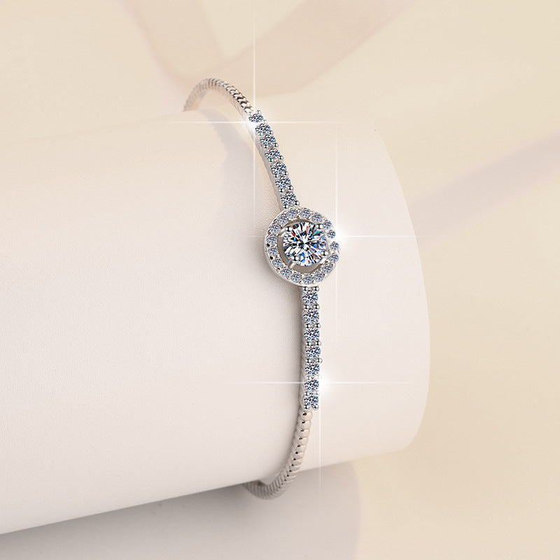 Damen Zartes Armband mit funkelndem Kristall und eleganter Umrandung Shop Nory