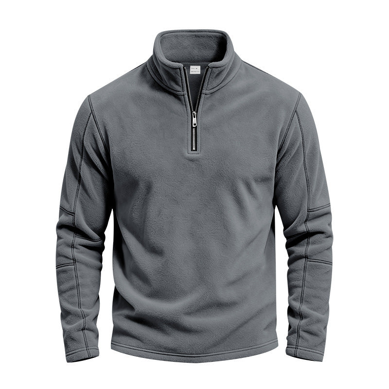 Herren Fleece-Pullover mit kurzem Reißverschluss und Stehkragen Shop Nory