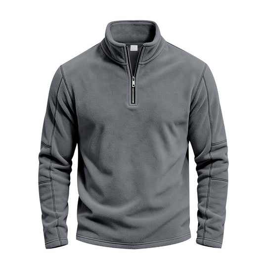 Herren Fleece-Pullover mit kurzem Reißverschluss und Stehkragen Shop Nory