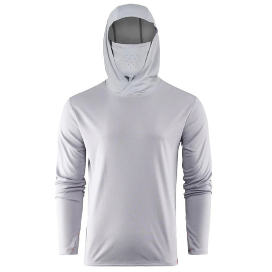 Herren Funktionales Langarm-Hoodie mit integriertem Gesichtsschutz