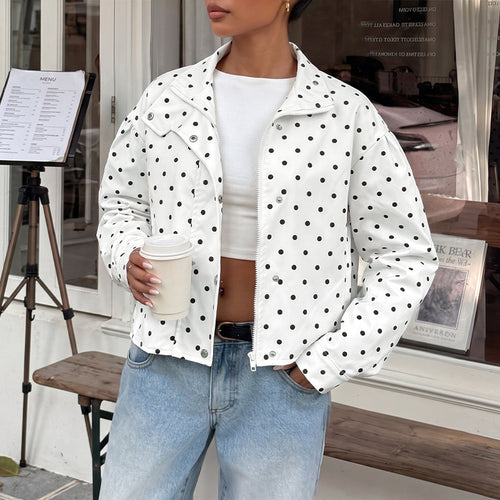 Damen Polka-Dots Pullover Jacke Shop Nory