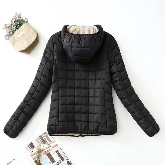 Damen gesteppte Thermo-Kapuzenjacke mit Teddyfleece-Innenlage Shop Nory