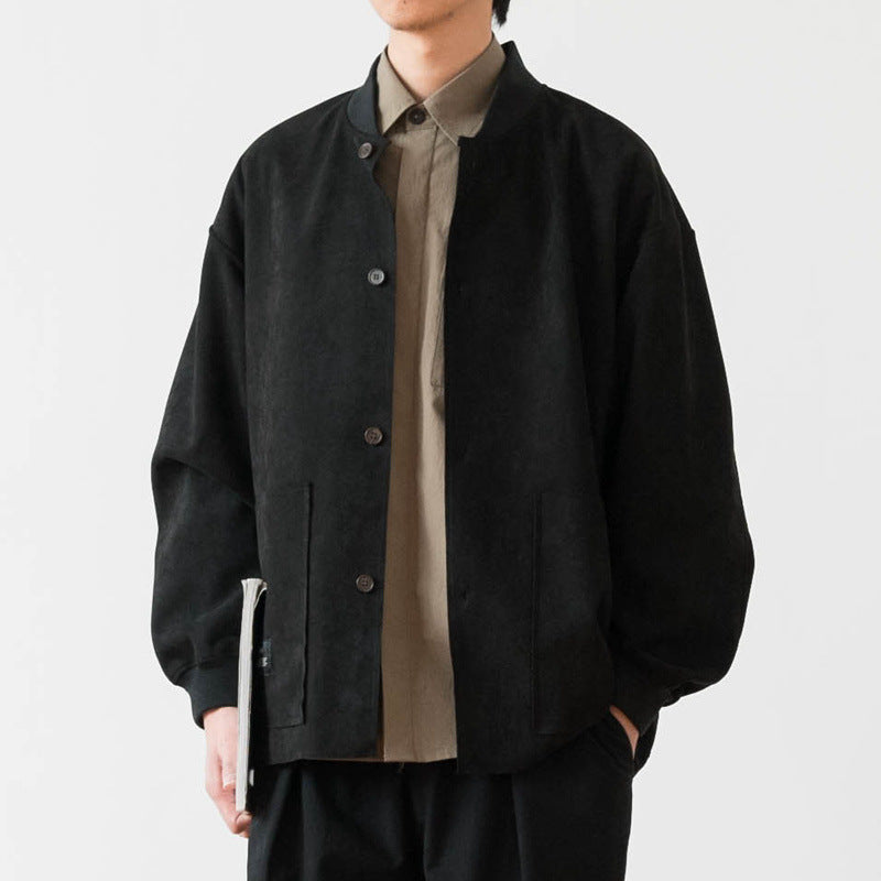 Herren Lockeres Overshirt aus Veloursleder-Imitat mit Knopfleiste und großen Fronttaschen Shop Nory