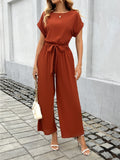 Damen Eleganter Jumpsuit mit Taillengürtel