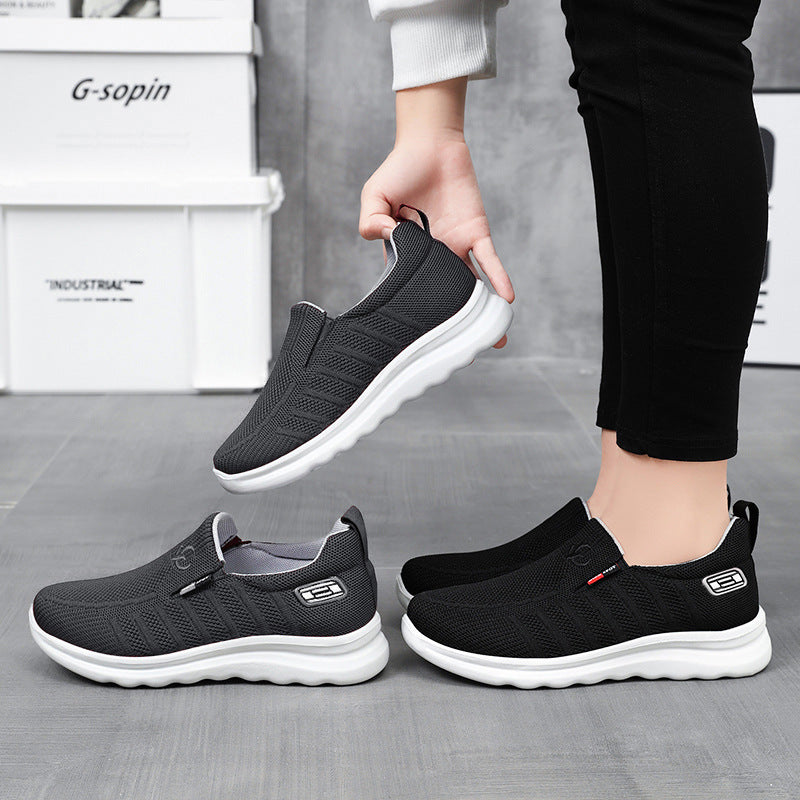 Herren nan atmungsaktiver Slip-On Strick-Freizeitschuh mit elastischem Einstieg, gepolsterter Komfortsohle und rutschfester Wellenlaufsohle Shop Nory