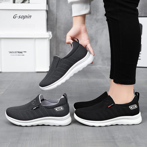 Herren nan atmungsaktiver Slip-On Strick-Freizeitschuh mit elastischem Einstieg, gepolsterter Komfortsohle und rutschfester Wellenlaufsohle Shop Nory