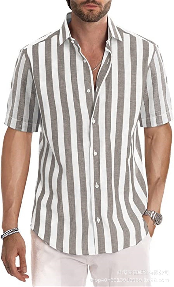 Herren Hemd mit gestreiftem Revers