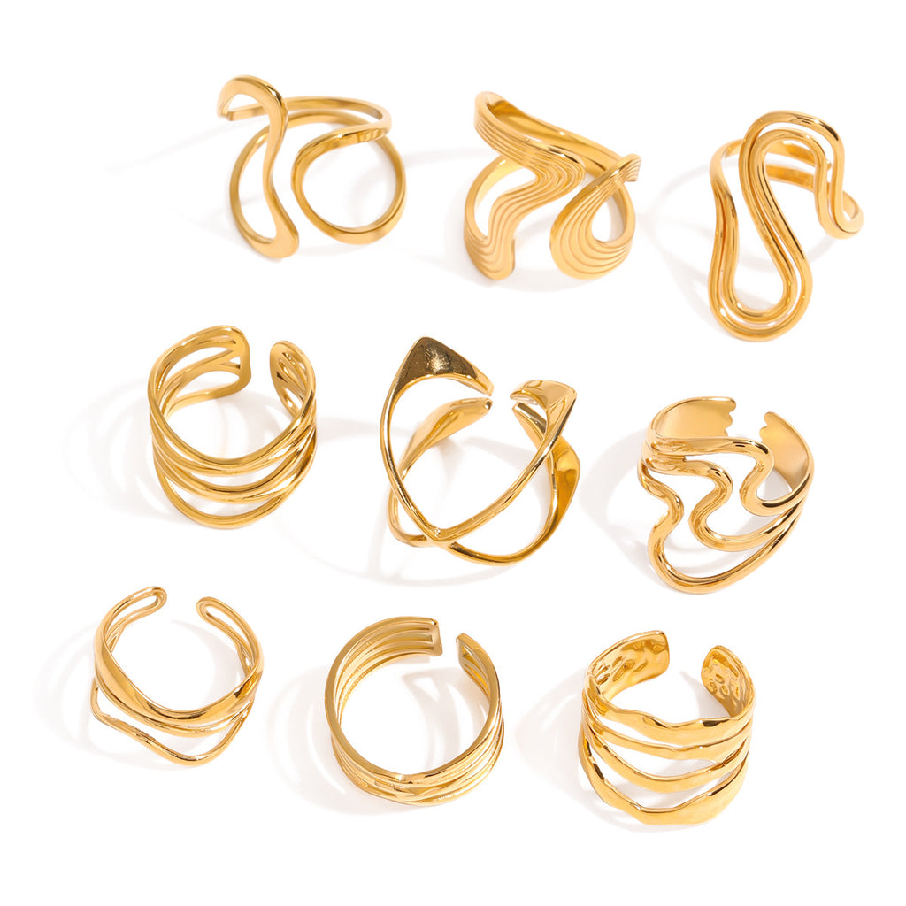 Damen Offenes Wellenarmband aus hochwertigem Edelstahl Shop Nory