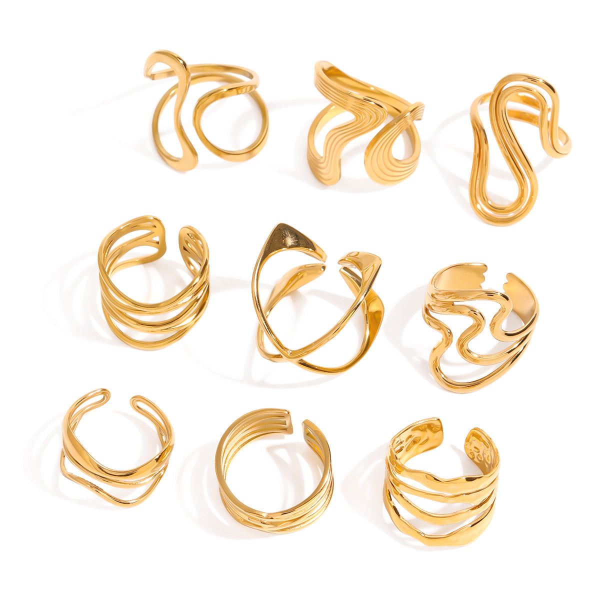 Damen Offenes Wellenarmband aus hochwertigem Edelstahl Shop Nory