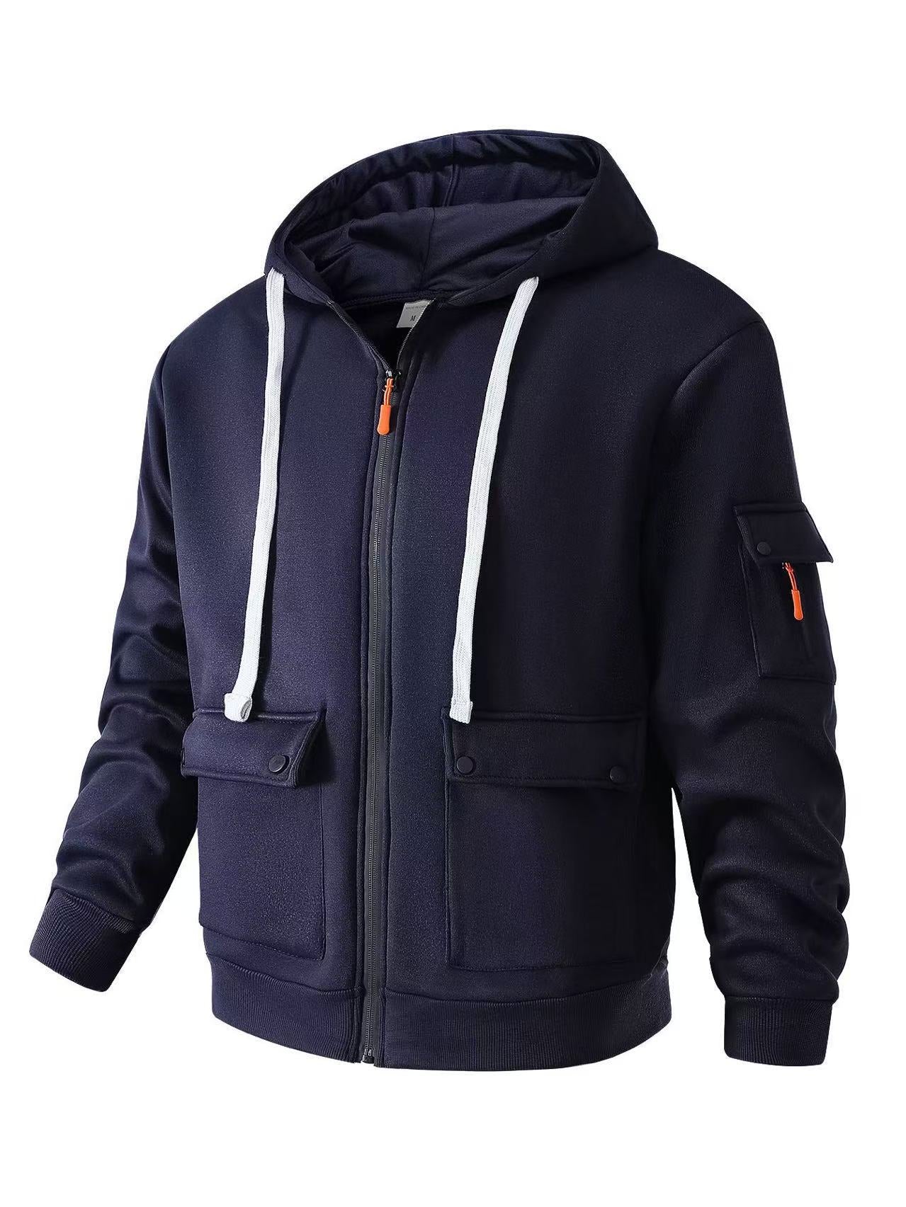 Herren funktionale Kapuzenjacke mit mehreren Taschen