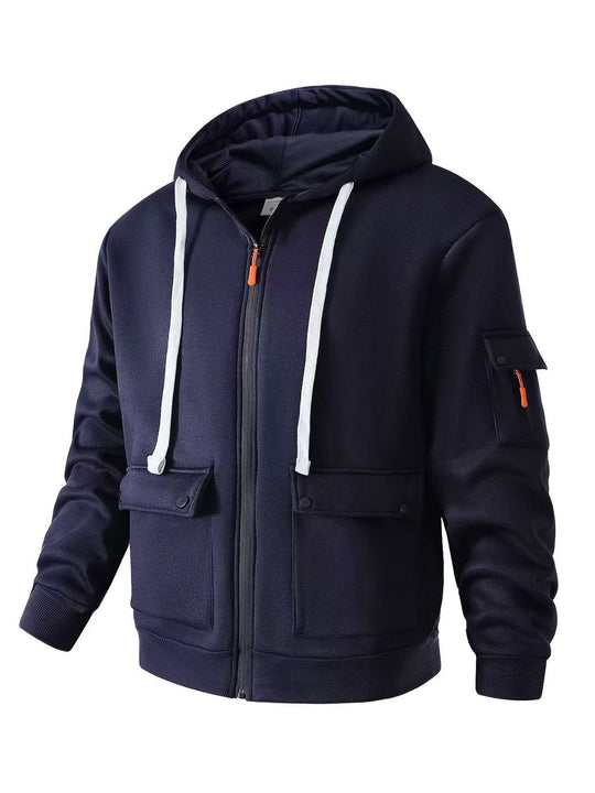 Herren funktionale Kapuzenjacke mit mehreren Taschen