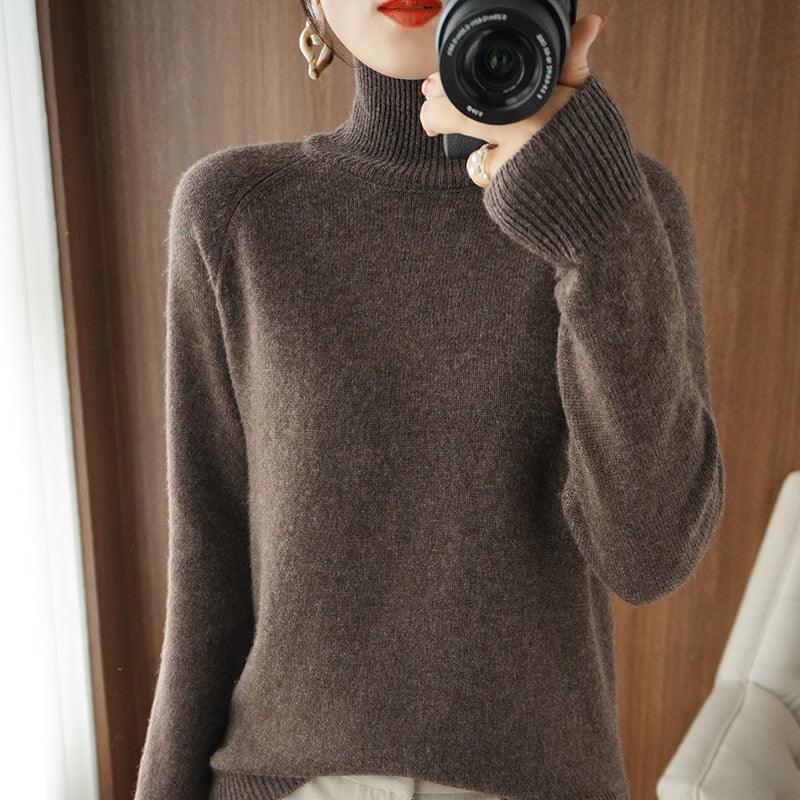 Damen Rollkragenpullover aus Kaschmir-Mix mit feiner Rippstruktur und überschnittener Schulter Shop Nory