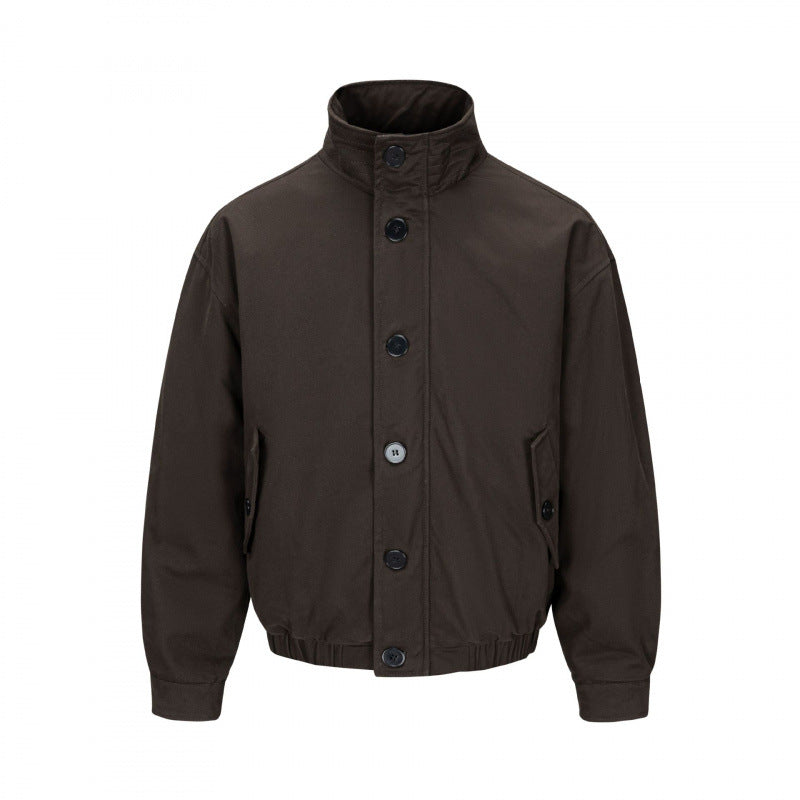 Herren Kurzblouson im Field-Look mit verstärktem Stehkragen, markanter Knopfleiste und Tunnelzugsaum Shop Nory