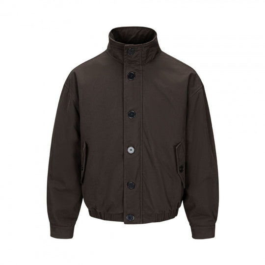 Herren Kurzblouson im Field-Look mit verstärktem Stehkragen, markanter Knopfleiste und Tunnelzugsaum Shop Nory