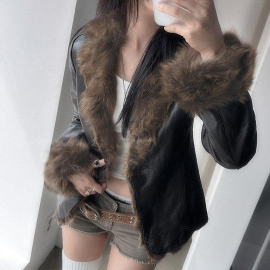 Damen nan taillierte Bomberjacke mit breitem Rippenbund, zwei Schrägtaschen und dekorativen Reißverschluss-Details Shop Nory