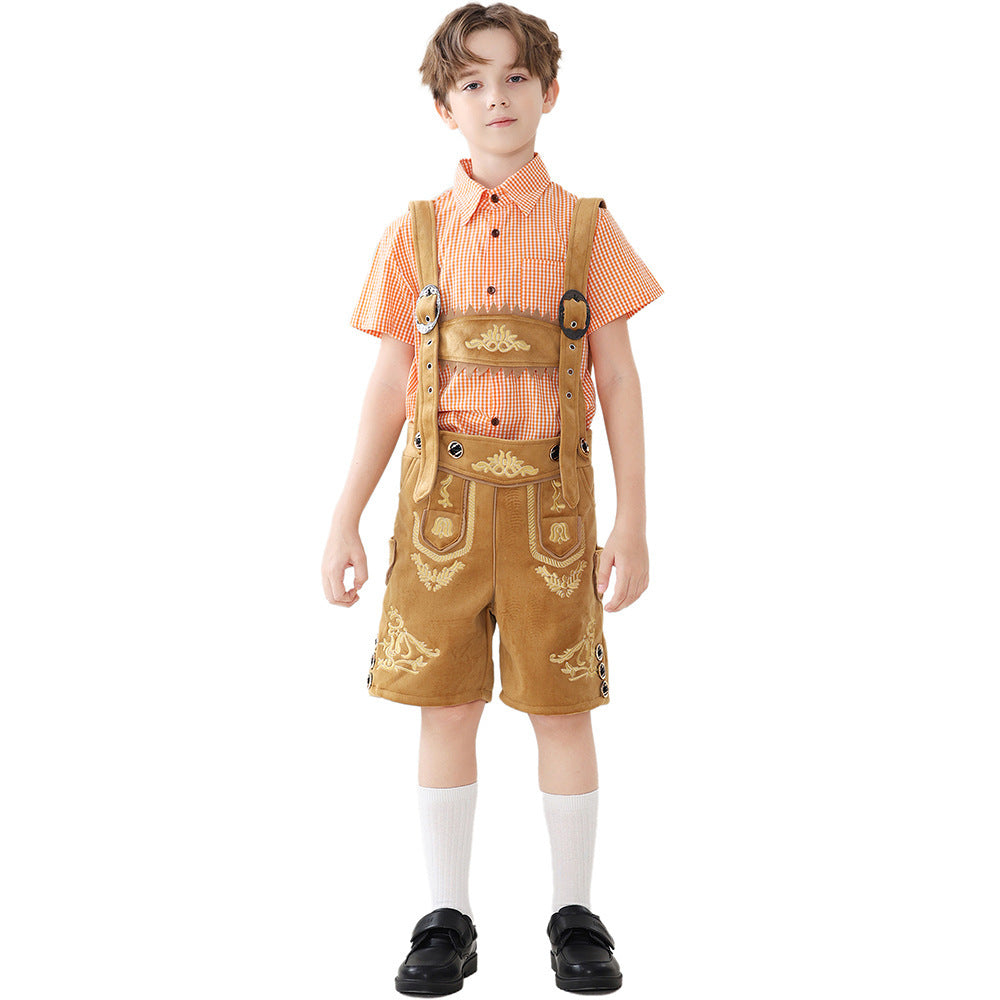 Unisex nan traditionelle Kinderlederhose mit verstellbaren Hosenträgern und aufwendiger Stickerei Shop Nory