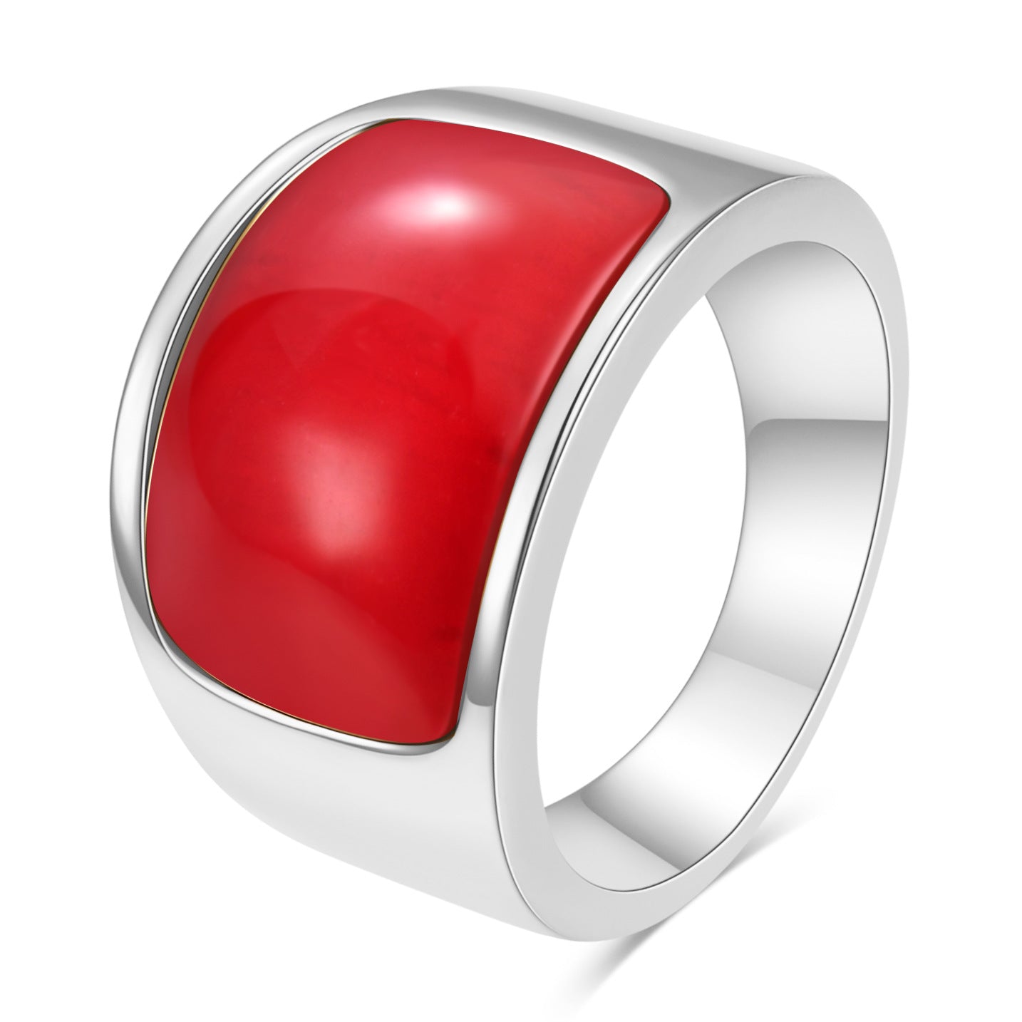 Damen Ring mit schimmerndem Edelstein und polierter Oberfläche Shop Nory
