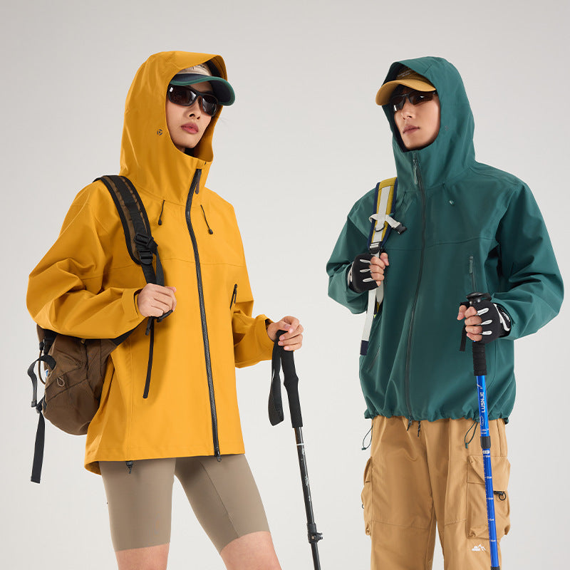 Damen Leichte technische Regenjacke im Oversize-Utility-Schnitt mit verstellbarer Kapuze Shop Nory