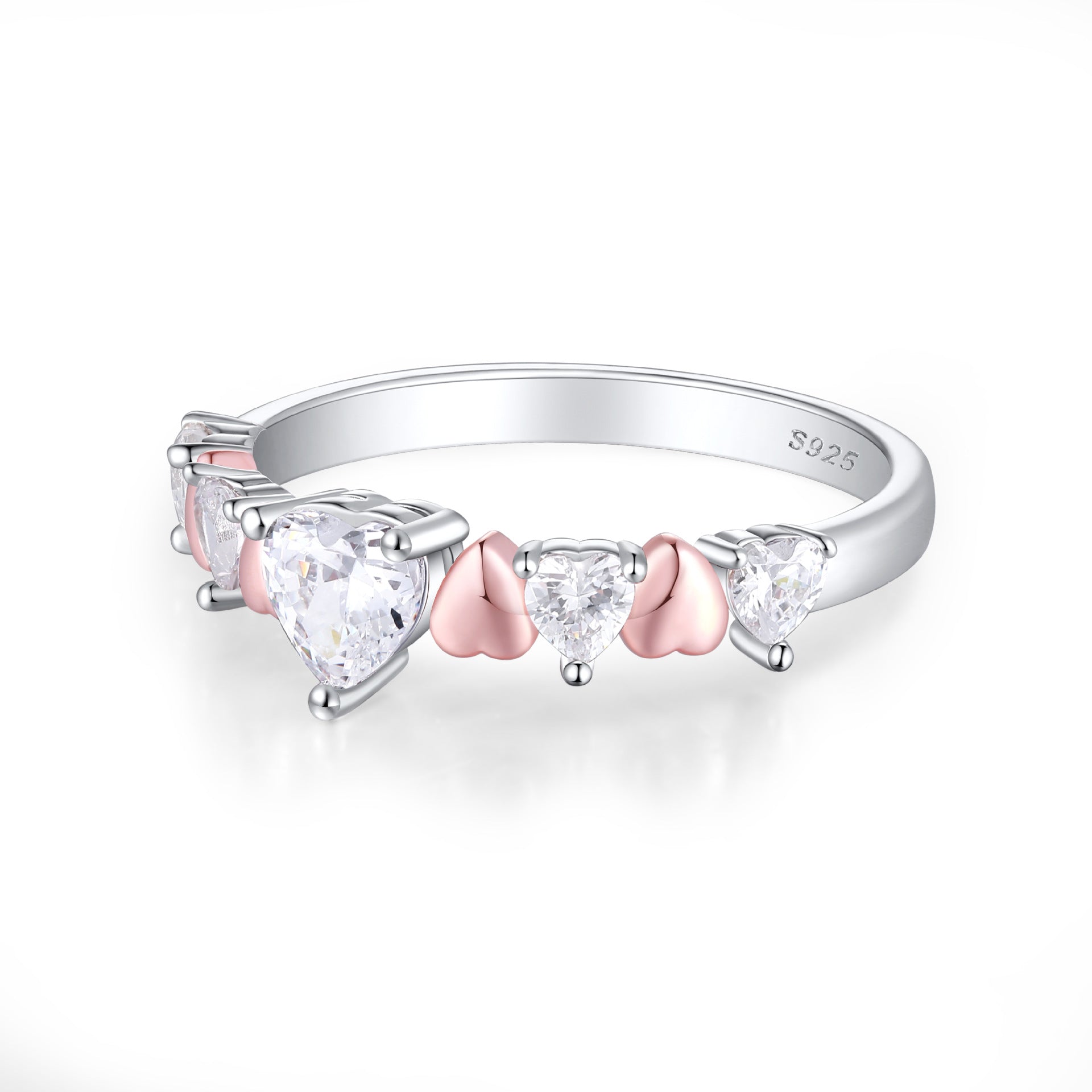 Damen Ring mit herzförmigem Design und funkelnden Zirkonia Shop Nory