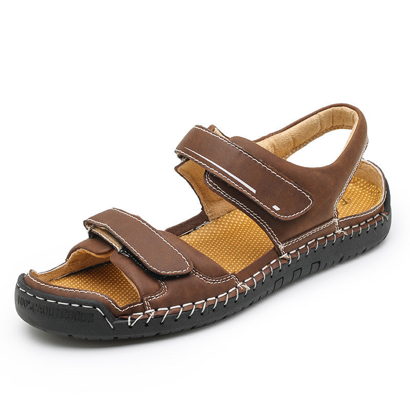 Herren Atmungsaktive Veloursleder-Sandalen mit verstellbarem Riemen