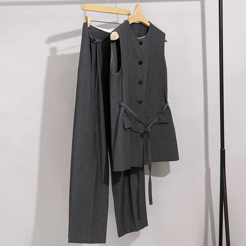 Damen Hochtaillierte weite Anzughose mit Bundfalten Shop Nory