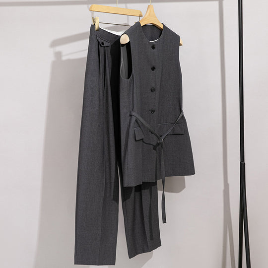 Damen Hochtaillierte weite Anzughose mit Bundfalten Shop Nory