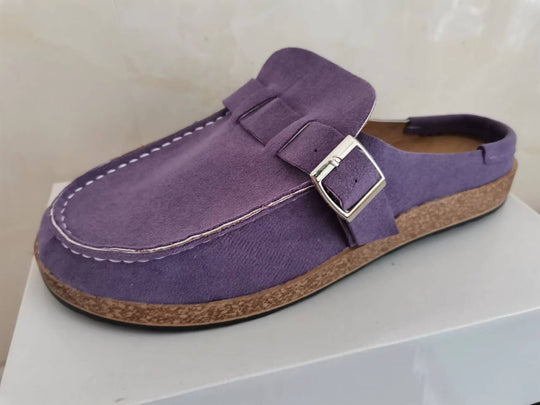 Damen Mokassin-Mule mit verstellbarer Schnalle und Kork-Plateau Shop Nory