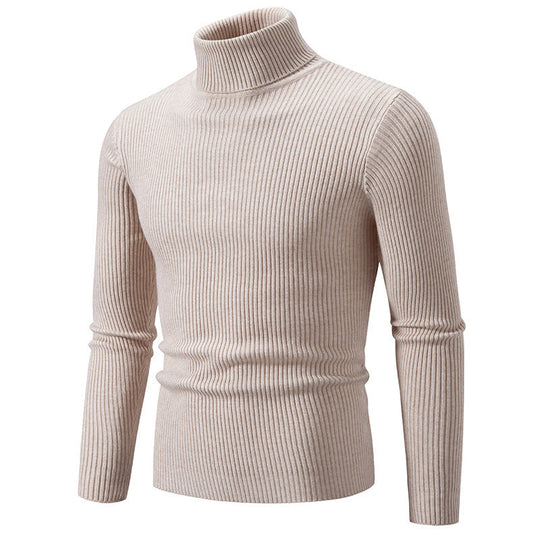 Herren nan taillierter Rollkragenpullover aus feinem Feinstrick mit geripptem Kragen