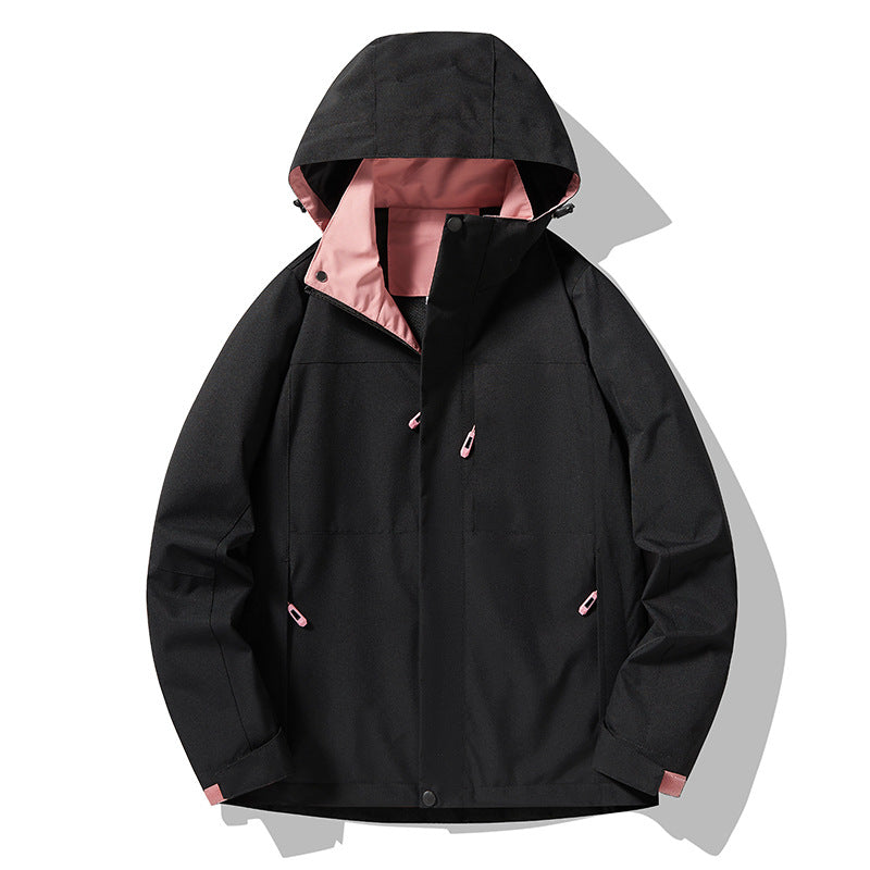Herren Minimalistische technische Kapuzen-Softshelljacke mit mattem Finish und verdeckten Reißverschlüssen Shop Nory