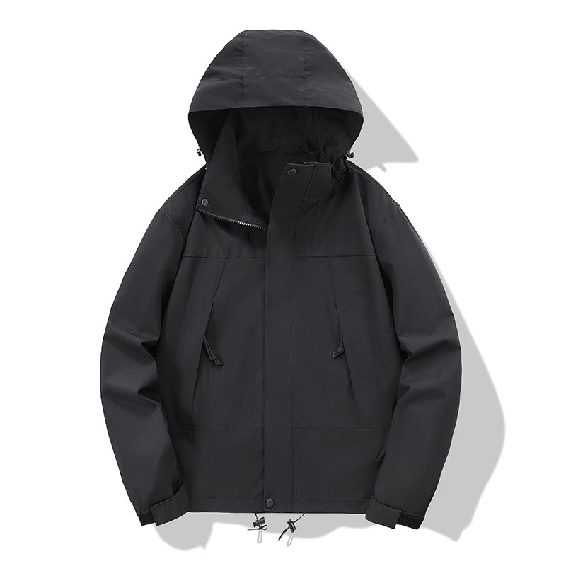 Herren wasserabweisende Softshell‑Jacke mit Kapuze, verstellbarem Saum und Multifunktionstaschen Shop Nory
