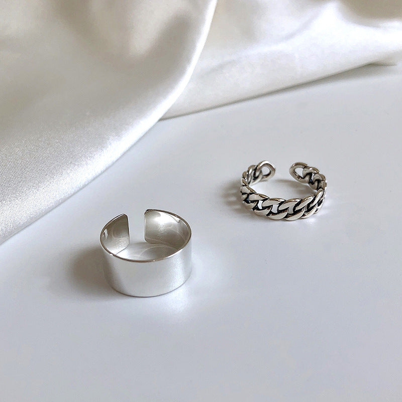 Damen Offener Ring mit elegantem Kettenmuster Shop Nory