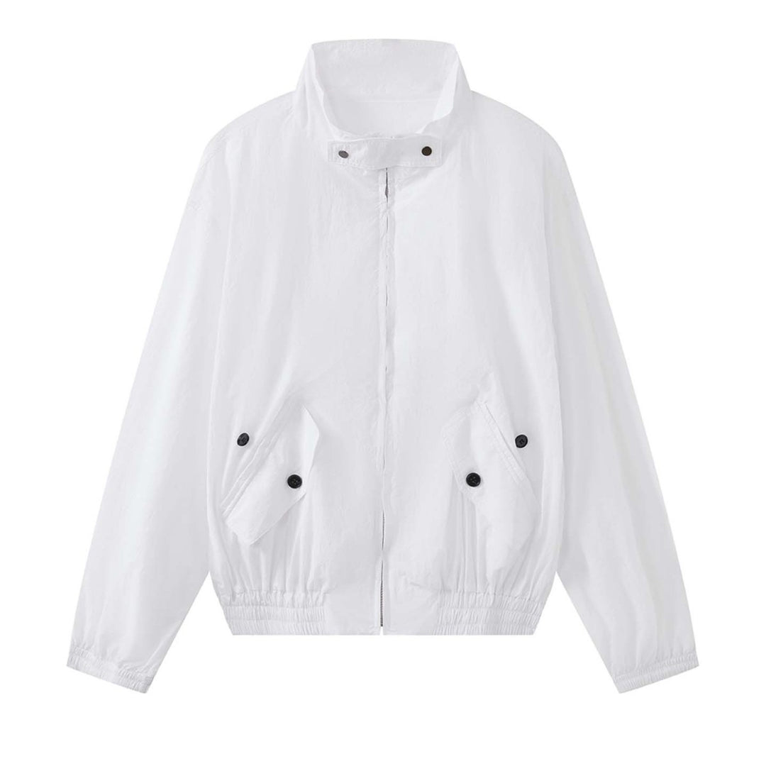 Damen Leichte Oversize-Packable Shell‑Jacke mit Stehkragen und Rippbündchen Shop Nory