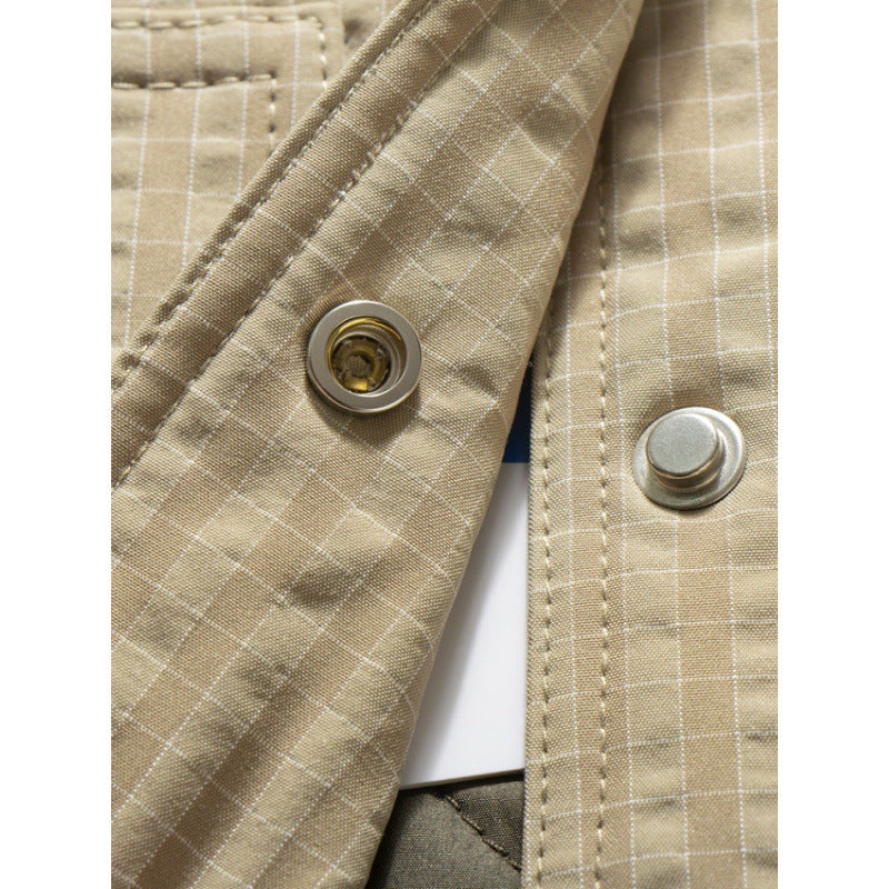 Herren Steppjacke ohne Kragen mit Druckknopfverschluss und seitlichen Eingrifftaschen Shop Nory