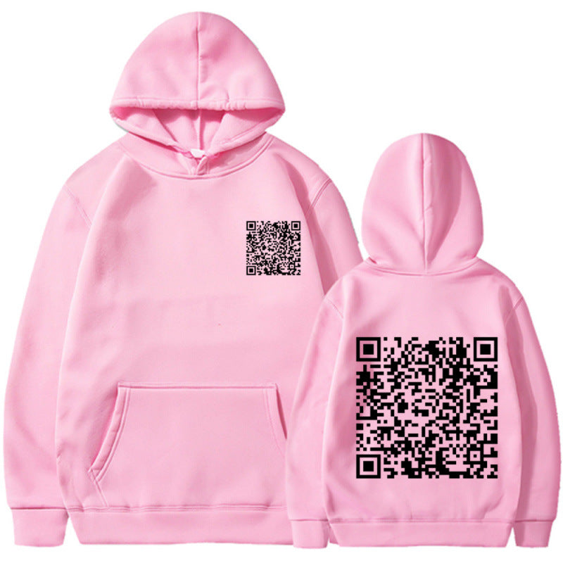 Damen Sportlicher Kapuzenpullover mit QR-Code Shop Nory