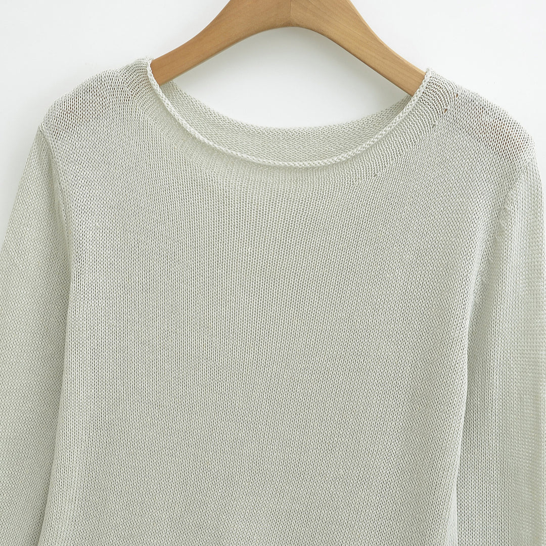 Damen Leichtes Feinstrick-Longsleeve mit ausgestellten Trompetenärmeln Shop Nory