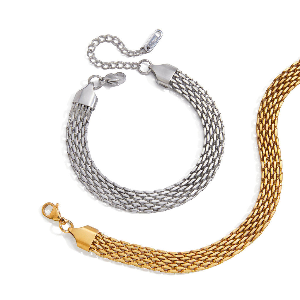 Damen Edelstahlarmband mit wasserfestem und hypoallergenem Netzdesign Shop Nory