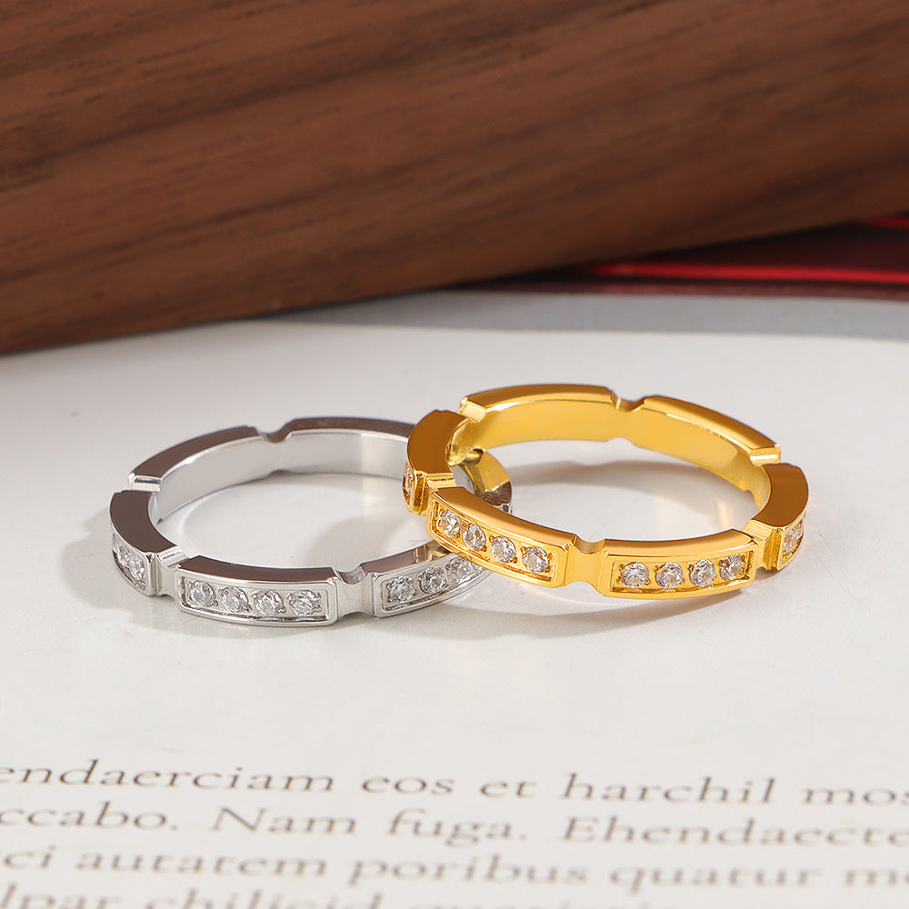 Damen filigraner Ring mit schimmernden Zirkonia-Details Shop Nory
