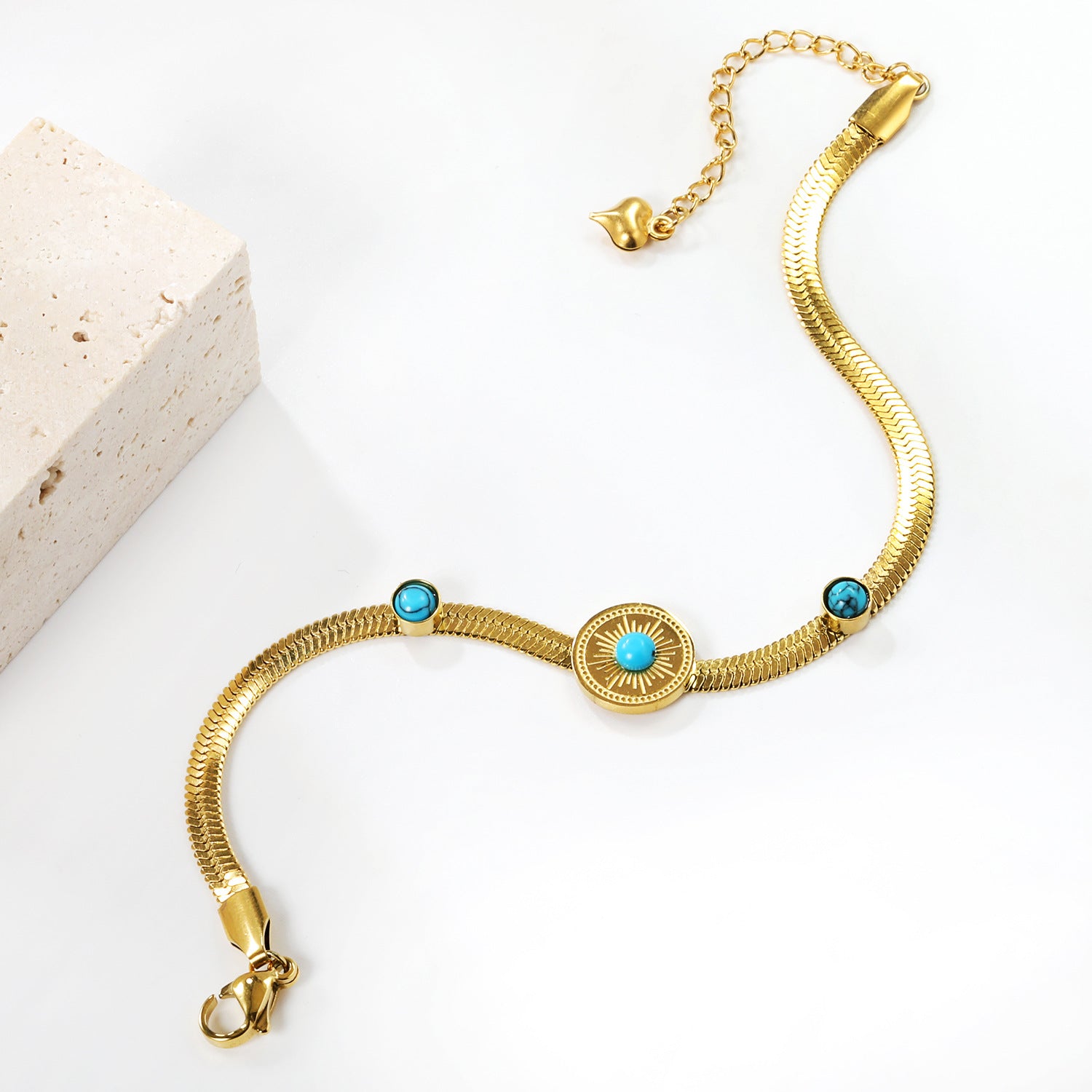 Damen elegante Armbanduhr mit turquoise Akzenten Shop Nory