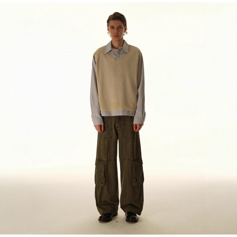 Damen Baggy-Cargo-Hose mit hoher Leibhöhe, großen Klappentaschen und verstärkten Nahtpaneelen Shop Nory
