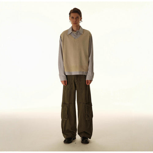 Damen Baggy-Cargo-Hose mit hoher Leibhöhe, großen Klappentaschen und verstärkten Nahtpaneelen Shop Nory