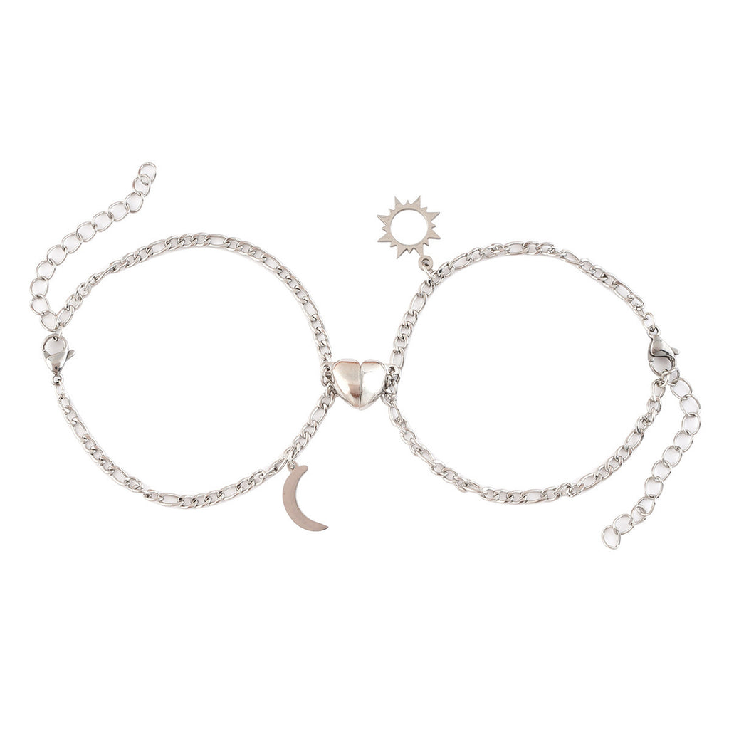 Damen Anklettes mit Mond- und Herzanhänger Shop Nory