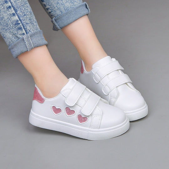 Damen Plateausneaker mit Klettverschluss und glitzernden Herz‑ und Sternapplikationen Shop Nory