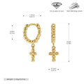 Damen Creolen Ohrringe mit Kreuzdesign aus 925 Sterling Silber Shop Nory