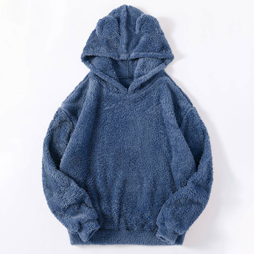 Damen nan kuscheliger Teddy-Hoodie mit Ohren, elastischem Bund und extra weichem Plüsch Shop Nory