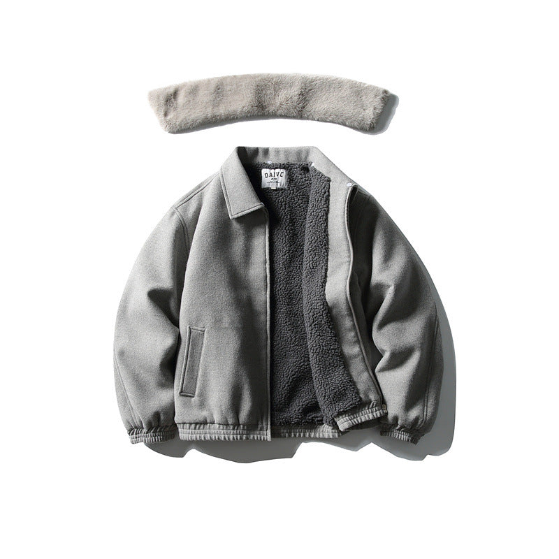 Herren Kurzboxy-Wollmix-Fliegerjacke mit Kunstfellkragen und elastischem Saum Shop Nory