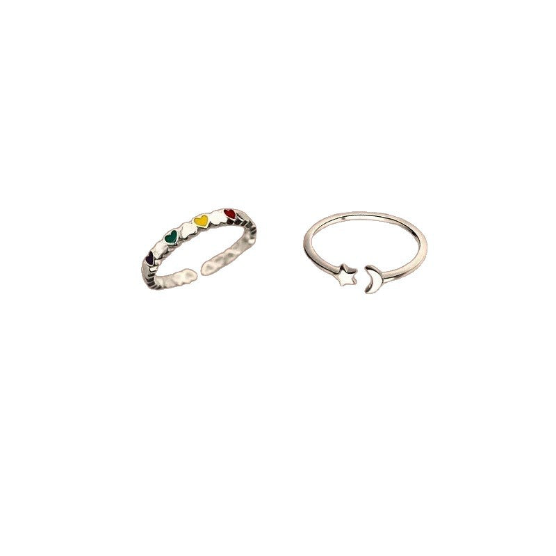 Damen Zierlicher Ring mit bunten Herz-Akzenten Shop Nory