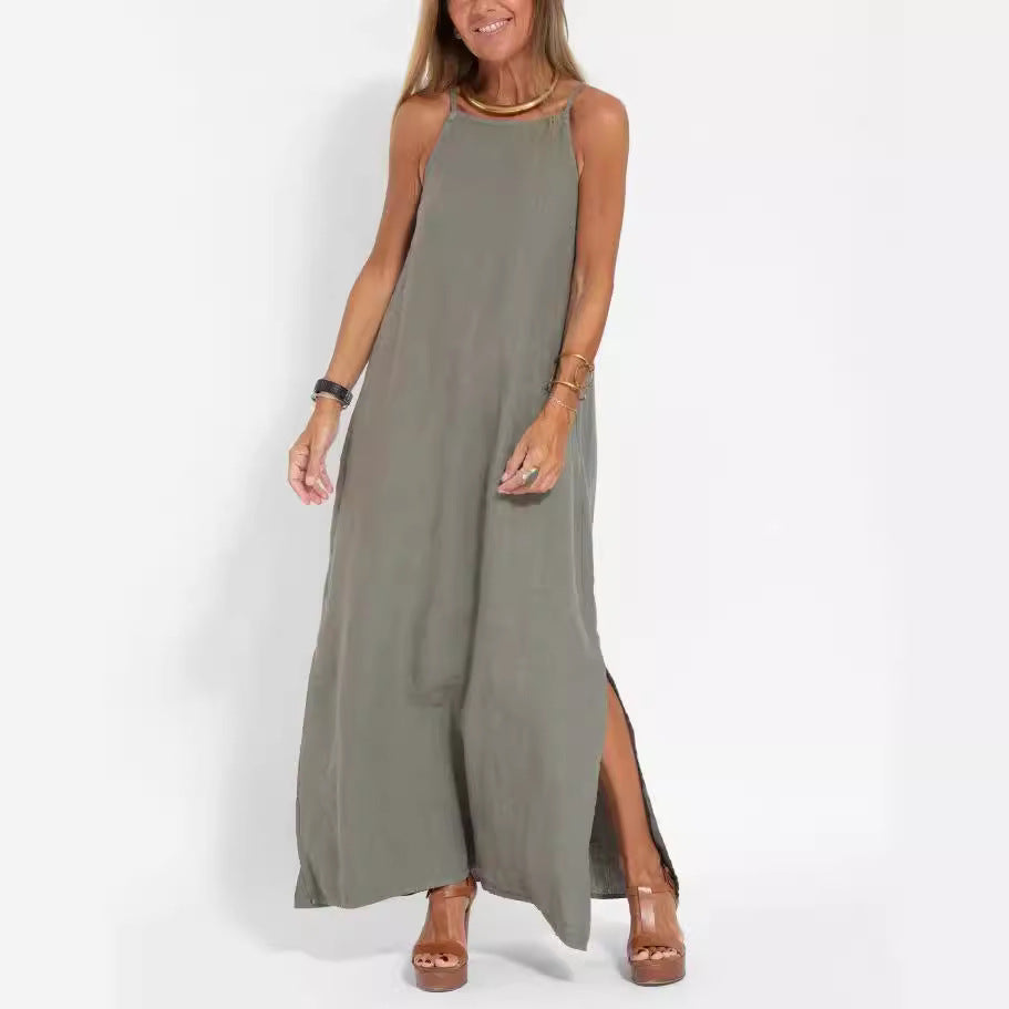 Damen Maxi-Kleid mit elegantem Schnitt und feinen Trägern