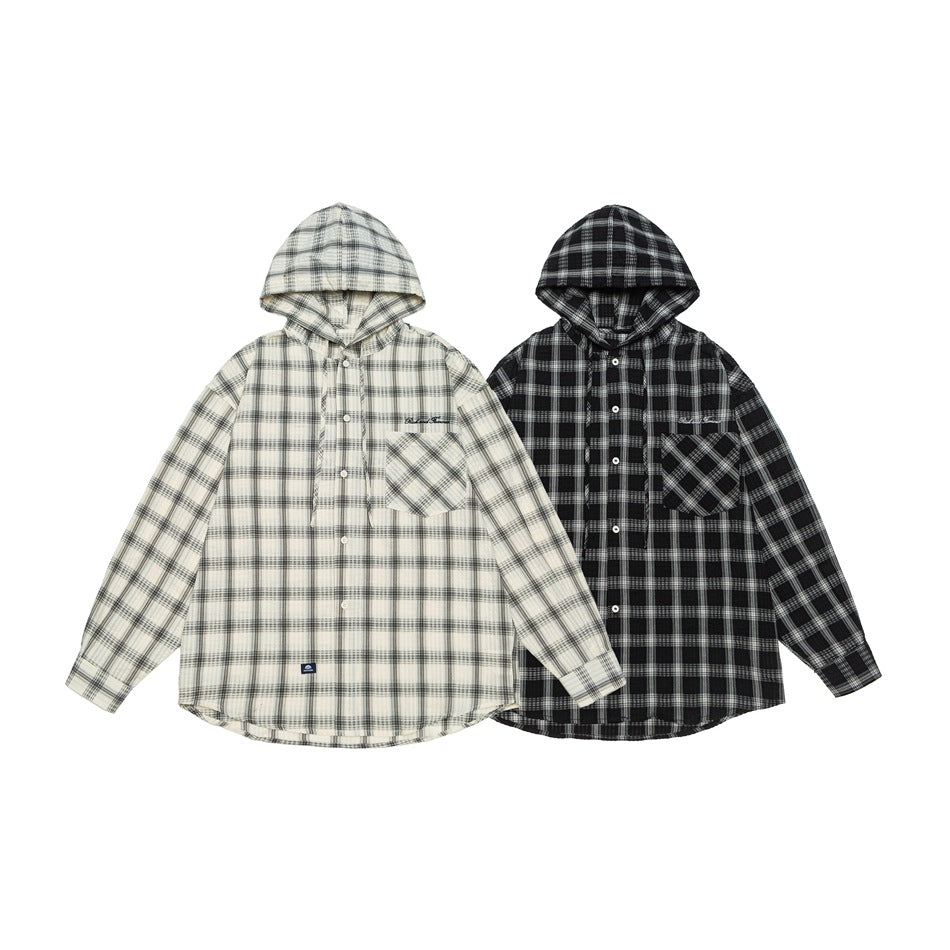 Unisex Kapuzen‑Overshirt im karierten Flanell‑Look mit Brusttasche und Knopfleiste Shop Nory